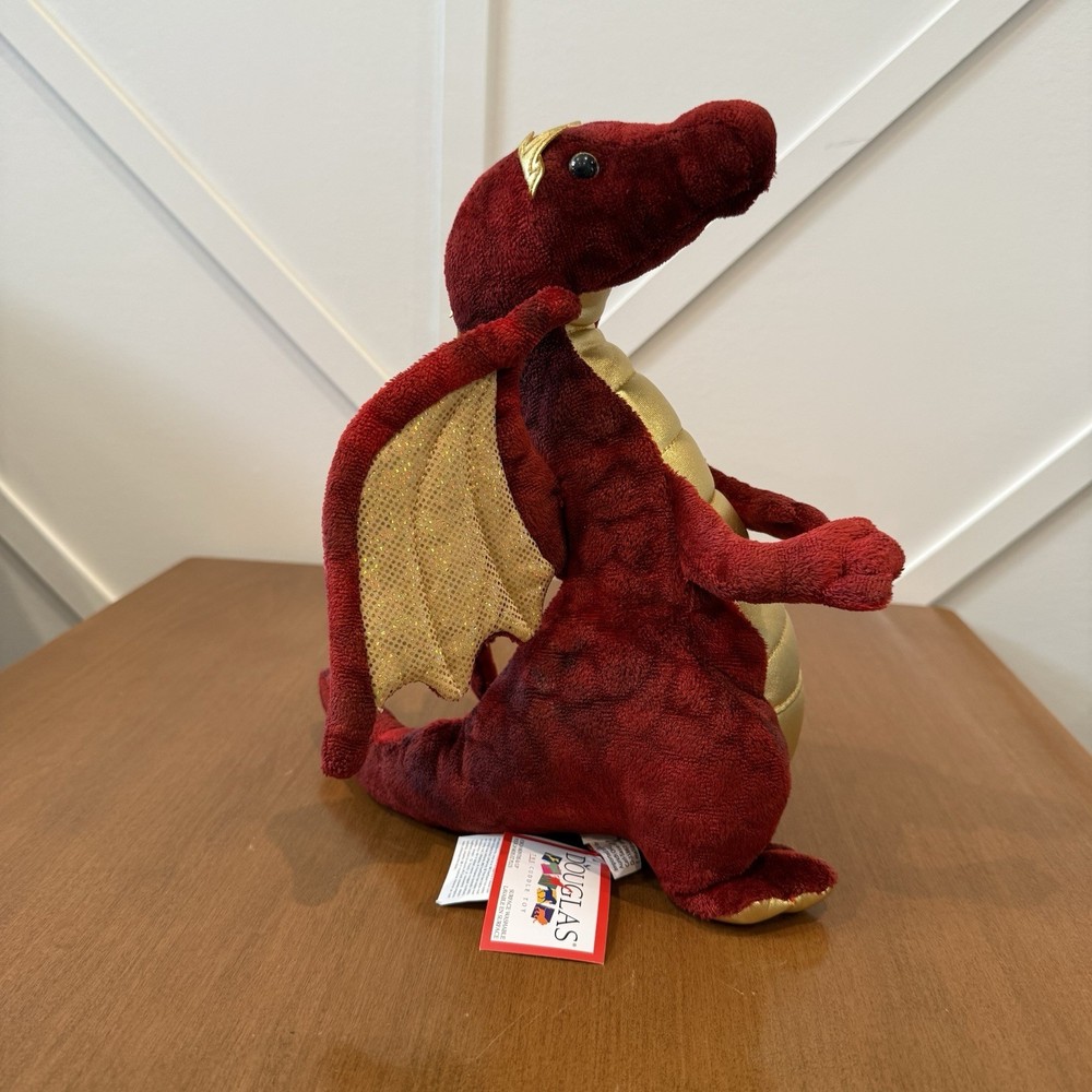 Eugene Red Dragon Cuddle Toy #731 Stuffed Animal Plush Mythical Creature Douglas