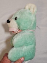 Acme VTG Plush Teddy Bear Mint Green Pink Bow Cub Stuffed 11″ Tall – USA