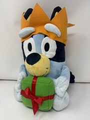 Bluey Christmas Holiday Plush 12″ Stuffed Animal Present Crown
