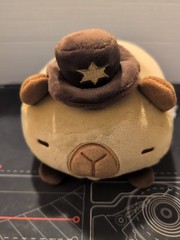 Mewaii Cute Sherriff Capybara Plush Pillow, Kawaii Plushies Stuffed 8 Inch,