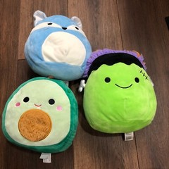 Squishmallow Frankenstein Avocado Fox Plush Stuffed Animal 9 in LOT OF 3