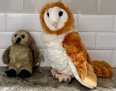 Lot of 2 Owls Wild Republic Barn Owl 15″ & Baby Owl Plush Ollie with Tag 6″ EUC