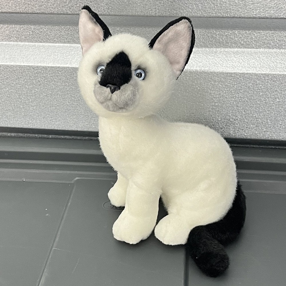 Russ Siamese Cat Plush Zia White Black Realistic Persian Blue Eyes Lifelike 10in