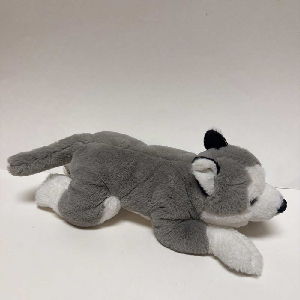 FAO Schwarz Plush Husky Dog 15″ Adopt-A-Pet Realistic Floppy White Gray Puppy