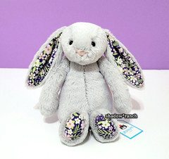 Jellycat Blossom Silver Bunny Bloom + Tag Protector – Small 8″ – Authentic – NWT