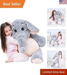 Soft & Cuddly 39″ Giant Gray Elephant Stuffed Toy – Perfect for All Ages