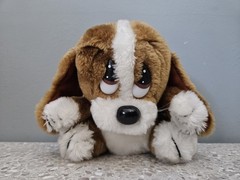 Vintage Applause Sad Sam Plush Brown Puppy Dog 8” Stuffed Animal Toy