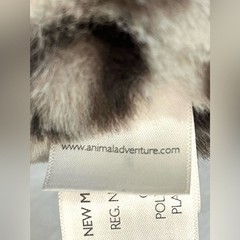 Animal Adventure White Gray & Black Leopard Print Plush 18” Soft Stuffed Animal