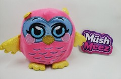 SQ1 Mush Meez Squeezy Moldable Stuffed Plush Olivia Owl 4.25″ Detached Tag