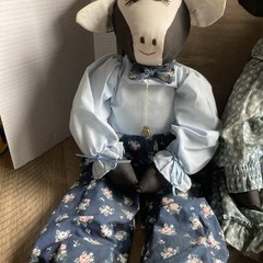 Handmade Cow Plush Dolls 23” Stuffed Farmhouse Country ~ Set of 2
