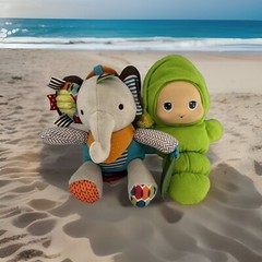 Skip Hop Elephant Plush And Glo Worm Without Glo Device Lot Of 2 Items