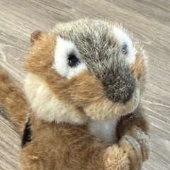 Stuffed Animal House Peanut the Chipmunk Plush Realistic Toy Holding a Nut