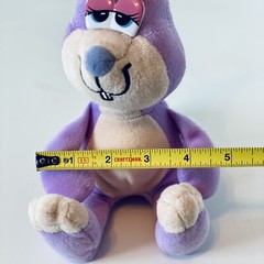 Vtg 80s Purple Easter Bunny Rabbit Pull String Tail Vibrating Plush Stuffed Toy