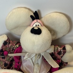 Vintage Diddl Mouse Plush Y2K Stuffed Animal Pink Gold Outfit Rare Collectible