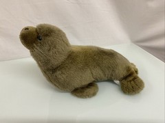 Vintage 1989 K & M International Brown Seal Walrus Plush Stuffed Animal 11”