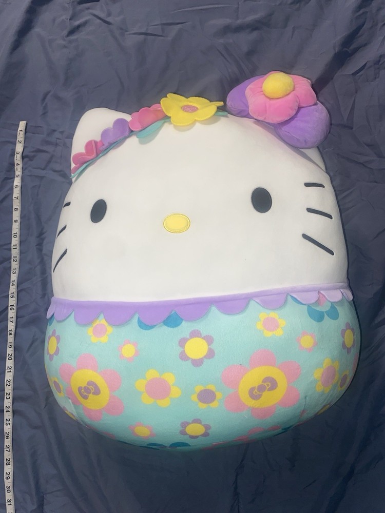 JUMBO 23” Squishmallow Hello Kitty Sanrio Flowers Pillow Floral New With Tags