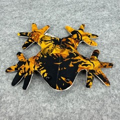 Vintage Weighted 6 Inch Sand Filled Tree Frog Plush Bean Bag Orange Black