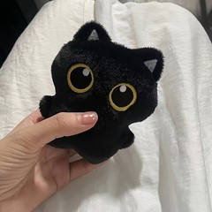 Cute Squeaky Black Cat Plush (2-Pack) – Bag/Keychain Charm, Sweet Couples Gift