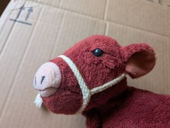 American Girl Doll Caroline’s Pet Calf Cow Garnet Stuffed Animal 11″ Tall Plush