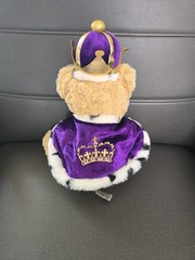 Keel Toys King Teddy Bear Plush Purple Royal Crown Cape Coronation 10”