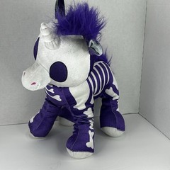 Ideal Toys Direct Purple Skeleton Unicorn 16” Plush Stuffed Animal Mohawk Bones
