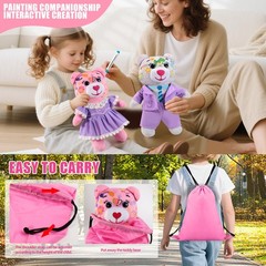 Coloring Plush Toy with 12 Washable Markers for Little Girls Doodle Dolls for…