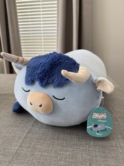 Squishmallows Sleepamallows Toro the Light Blue Highland Cow 18″ New