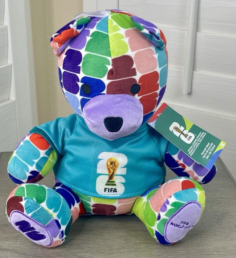 FIFA World Cup 2026 Officially Licensed 10” Colorful Plush Bear By Jazwares, NWT