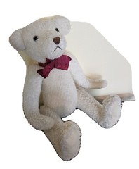 BEAR Wishpets GIBSY White Plush 10.5 Inch 1997 Stuffed Animal Toy Sitting