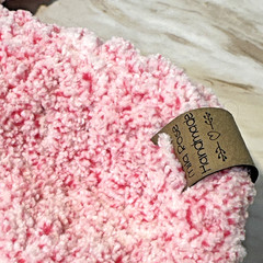 Handmade Crochet Pink & White Bear Lovey/Snuggler 15” Long for Infant or Toddler