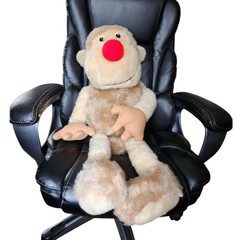 Vintage 70’s Elka Toys Plush Monkey Mr. Snodgrass Red Nose Beige Stuffy 40″