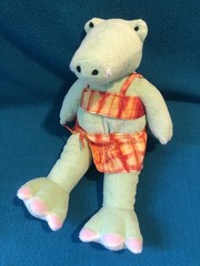 Pottery Barn Kids Gund Green Allie Alligator Plush Orange Outfit Giggles