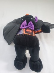 Chosun International Halloween Stuffed Black Bat With Pumpkin Pre Owned 12″