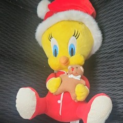 Amscan Looney Tunes Tweety Bird Santa Plush w/ Teddy Bear Small 2004 MPN