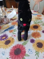 Steiff Scardy Halloween Cat With Ear Button Small Flaws Black Large Nine Inch
