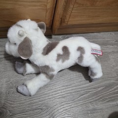 Douglas Cuddle Toy Bodhi Goat Plush Stuffed Animal Spotted Brown White 8″ #3717