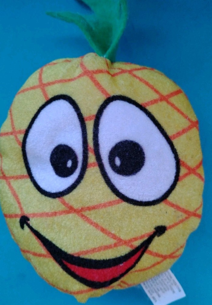 Pineapple Plush 5″ Emoji Type With Large Eyes And Smiling Mouth