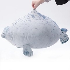 Cute Chubby Seal Plush Pillow 3D Stuffed Sea Lion Doll Sleeping Cushion Toy Gift