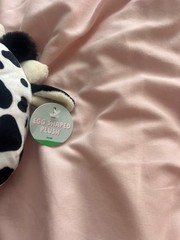 Target Egg Shaped Plush Cow Stuffed Animal Soft White/Black/Pink 6-14in 2021