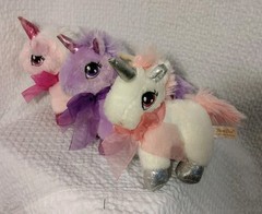 Dan Dee 3 Set Plush Unicorns, Pink, Purple, White Nursery Baby Shower Gift