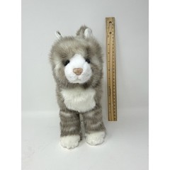 Douglas Cuddle Toy Grey Tabby Cat Standing Plush Kitten White Paws 12in