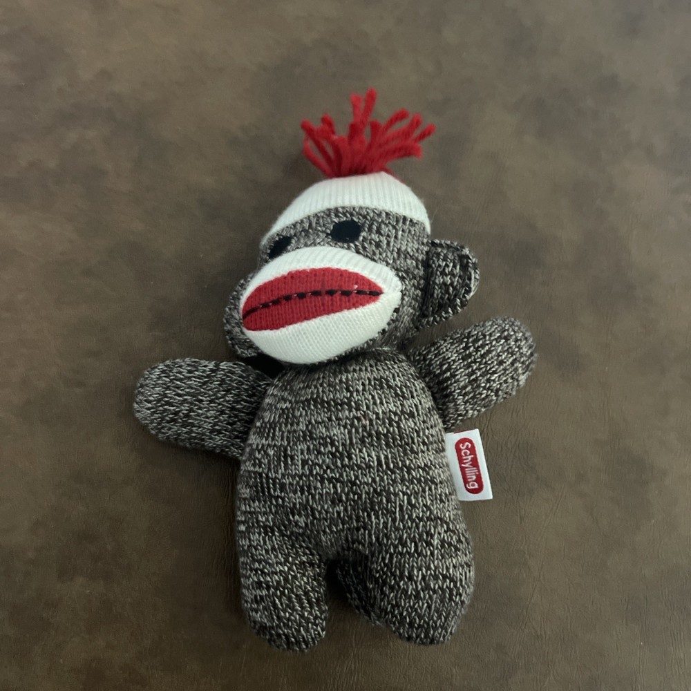 Schylling Sock Monkey Plush Stuffed Animal 7”