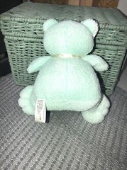 Mint Green Teddy Bear Plush Big Feet Stuffed Animal 5” Terry Cloth Blue Nose Toy