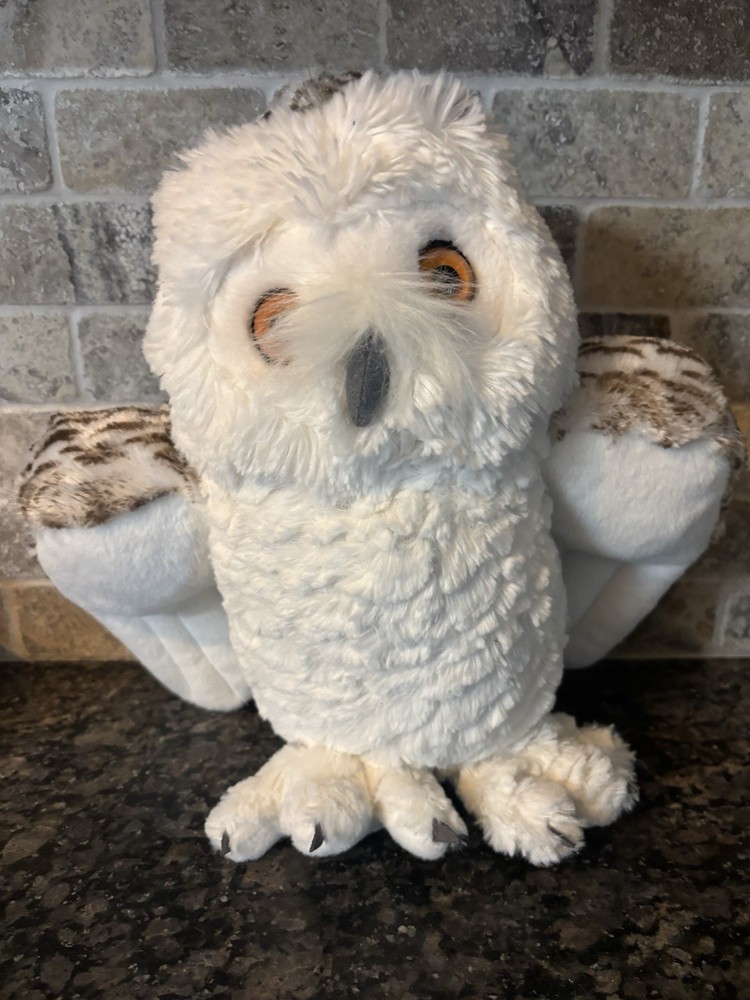 Wild Republic Snowy Owl Plush Stuffed Animal White & Brown 11″ tall With tag