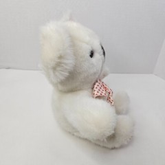 Vintage 1987 Applause Koala Plush White Red Hearts Bow Paws Ears Stuffed Animal