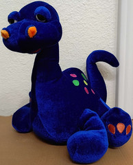 Vintage BJ Toys Blue Dinosaur / Loch Ness Monster 9″ Stuffed Animal Dino Toy