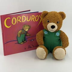 KOHLS CARES CORDUROY Bear in Green Overalls 12 Inch Plush With Book Stuffed Toy