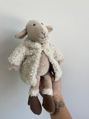 Jellycat Furcoat Sheep Plush FUR4S GUC Fur Coat Heels 12″ Retired