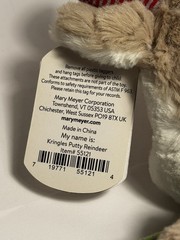Mary Meyer Kringles Putty Reindeer Plush #55121 NWT Christmas Holiday Winter 12”