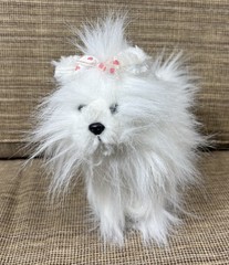 White Yorkie Maltese Pink Plush Dog Ganz Webkinz Stuffed Animal NO CODE #HM070